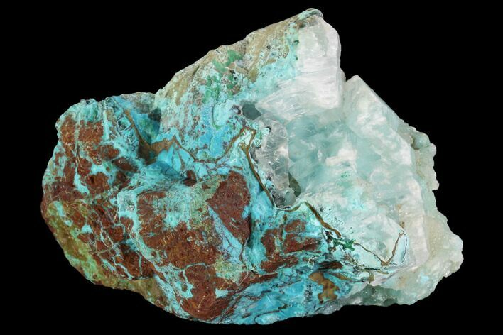 Druzy Quartz on Chrysocolla & Selenite - Peru #98120